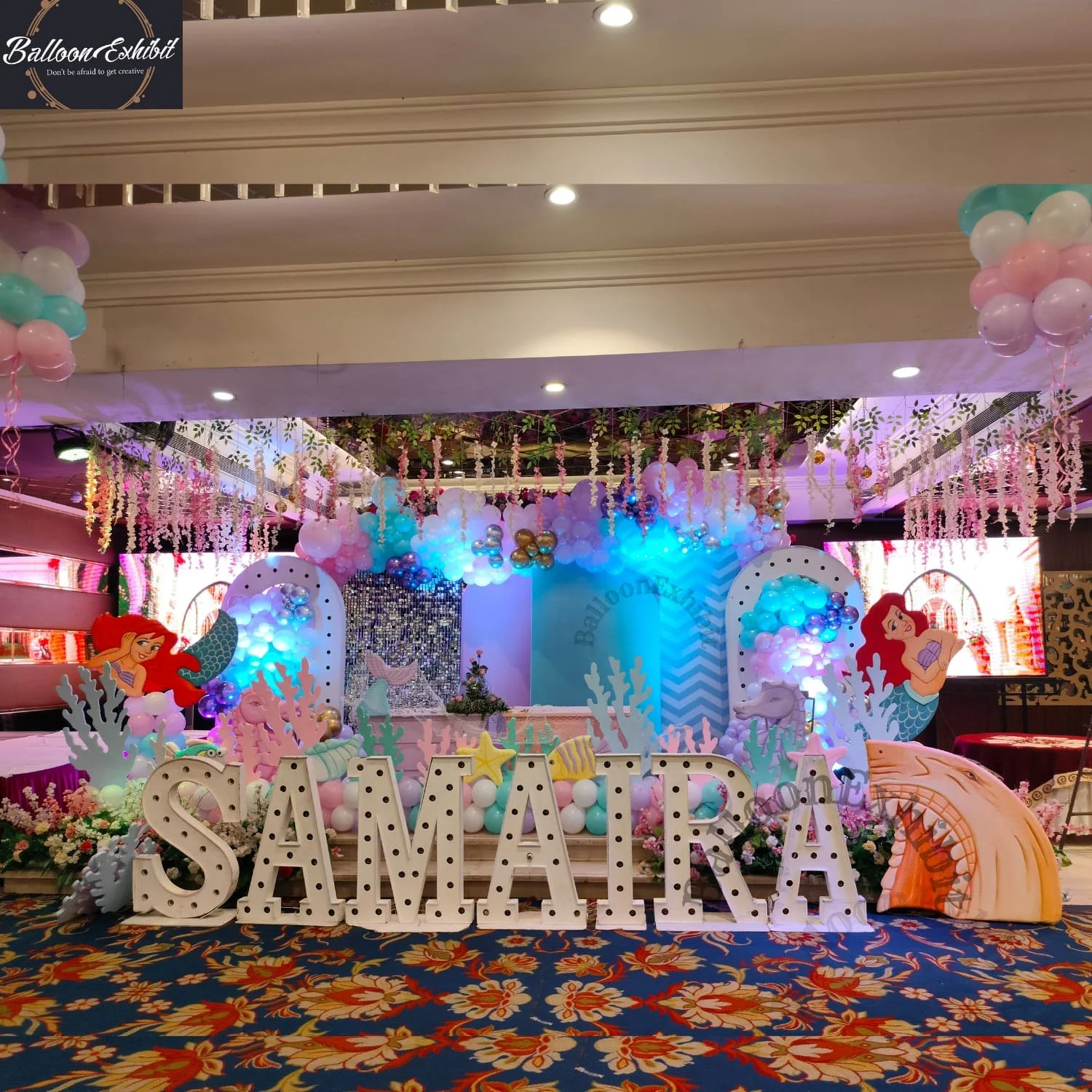 Mermaid Theme Birthday Decor - Delhi NCR  BalloonExhibit - BalloonExhibit-  Surprise Planner & Balloon Decorator