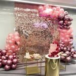Rose Gold Sequin Backdrop for Birthday Party Decoration In Delhi. Noida, Gurgaon
