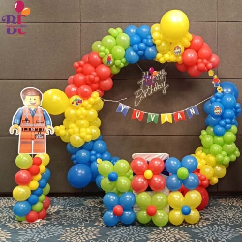 Lego Theme Balloon Ring Birthday Decoration