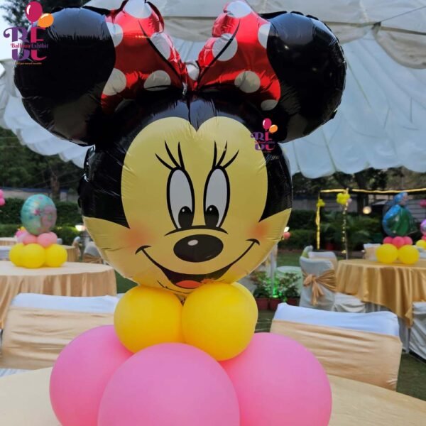 Colorful Balloon Decoration of Minnie Theme For Birthday