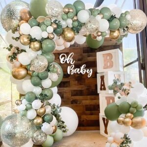 Beautiful balloon garlands enhancing the ambiance of a party venue.