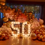 50th Birthday Balloon Decoration with letter