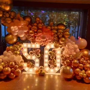 50th Birthday Balloon Decoration with letter