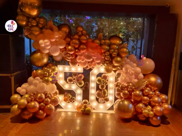 50th Birthday Balloon Decoration with letter