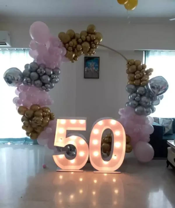 50th Birthday Balloon Ring Decoration