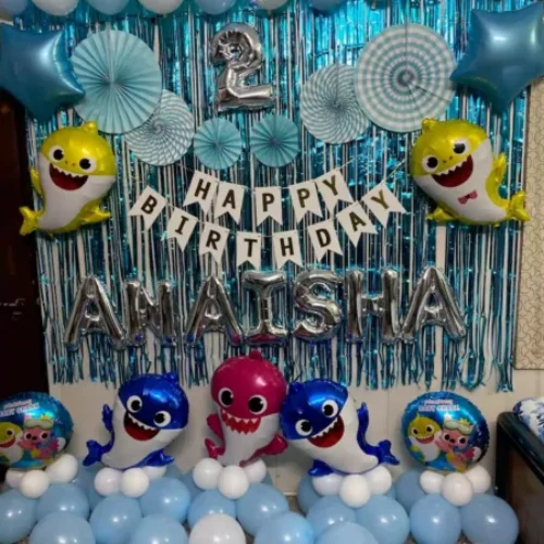 Baby Shark Theme Birthday Decor for Kids – Fun and Vibrant Home Party