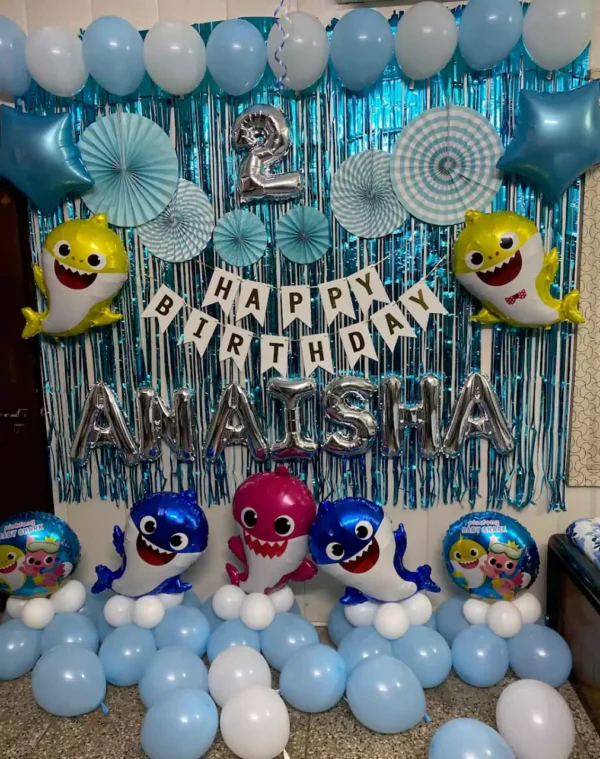 Baby Shark Theme Birthday Decor for your Kid’s Birthday at your home