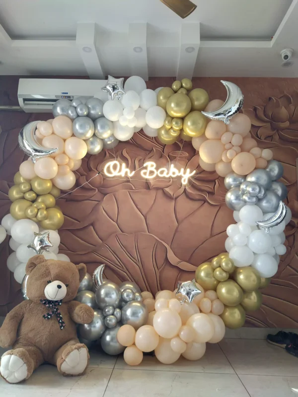 Baby Shower Teddy theme Balloon Ring Decor