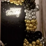 Black Sequin Panel Birthday Home Decor