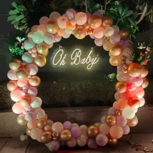 BalloonExhibit: Balloon Decoration, Birthday Decoration near me at Home in Delhi NCR 18 Elegant Baby Shower Balloon Ring Decoration – Memorable