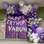 Purple Theme Balloon Happy Birthday Decor
