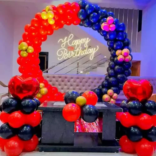 Red Balloon Theme Birthday Ring Decoration – Vibrant Celebrations at Home