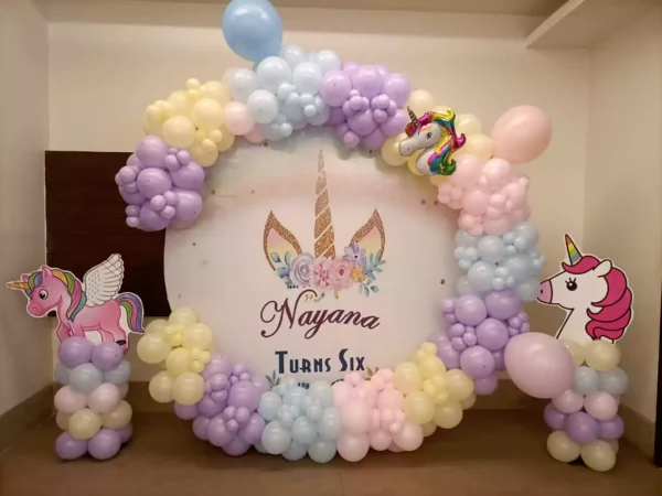 Unicorn Theme Balloon Ring Decoration for Kid Birthday