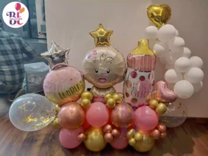 Welcome baby Girl Balloon Bouquet