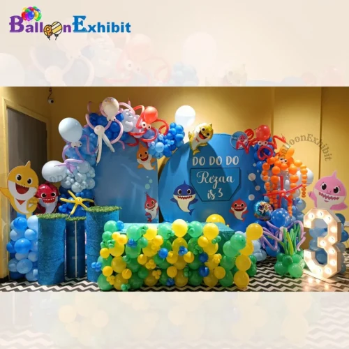 Ocean Aqua Theme Backdrop for Birthday