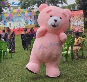 Pink Teddy bear Mascot for Birthday Party