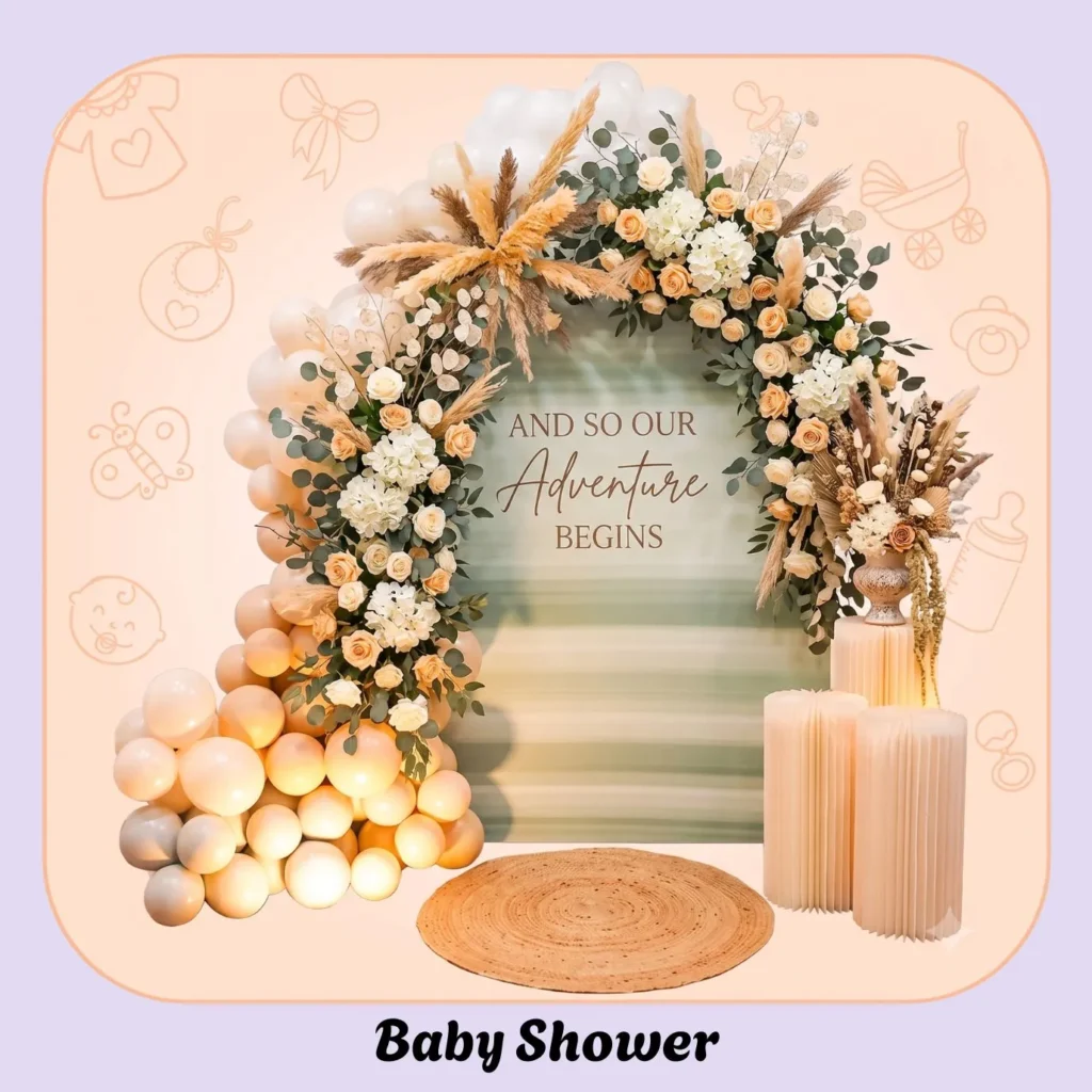 Baby shower decoration with balloon