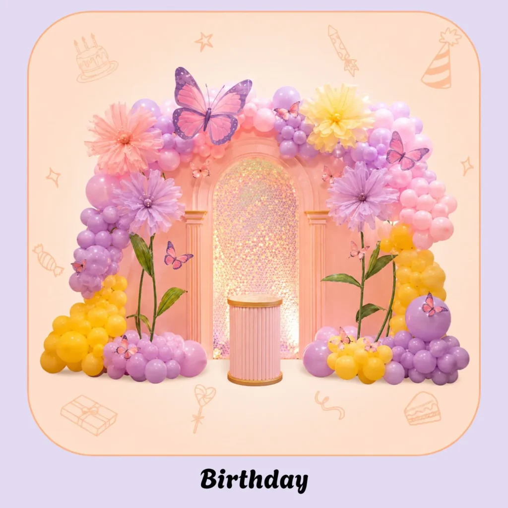 Birthday decoration with balloon